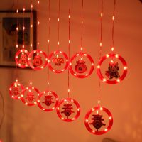 ❉✌○  Article 2022 the year of the tiger lunar New Year holiday lights ice Springwishing ring curtain light lights creative storm lanternin China