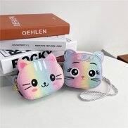 Ví Cầm Tay Túi Đeo Chéo Nhỏ Dễ Thương Cho Trẻ Em Mèo Hoạt Hình Bé Gái Túi