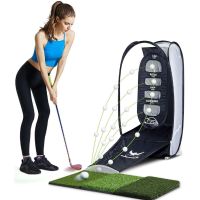 Golf swing practice device chipping practice net indoor and outdoor practice supplies can be folded with a pad to send the ball golf gloves