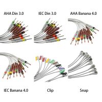 สายเคเบิลเครื่องคลื่นไฟฟ้าหัวใจ10สายสำหรับเครื่องมือ ECG 3.0 Din/กล้วย4.0/สแนป/ คลิป,อุปกรณ์เสริม