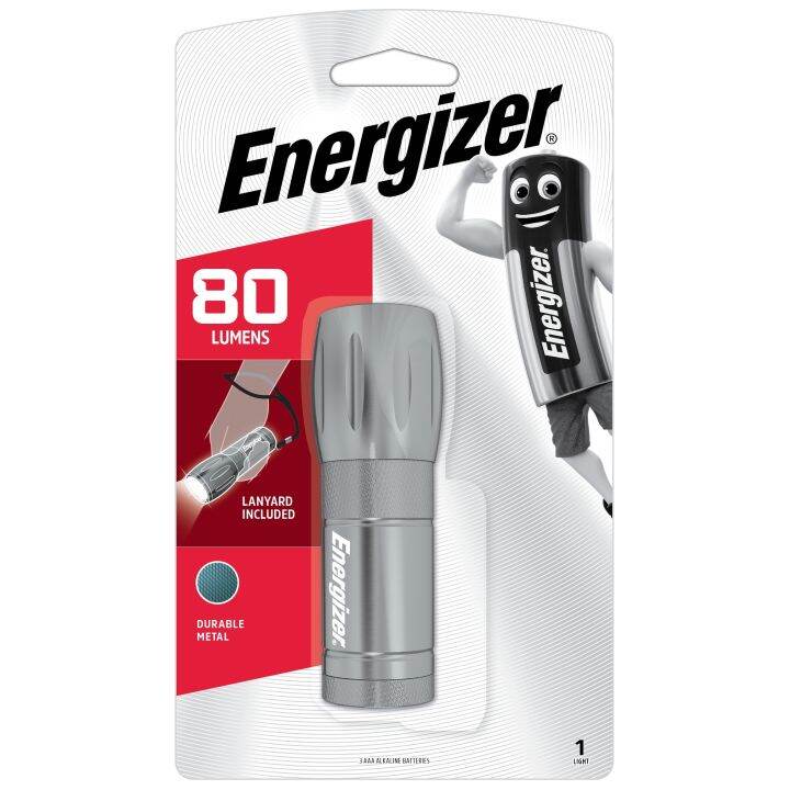 Energizer LED Flashlight Metal Light 3AAA 80 Lumens Energizer Compact