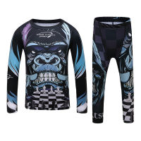 [ฟรี Shipg] MMA Rashguard สำหรับเด็ก Jiu Jitsu เสื้อยืดกางเกงการบีบอัดมวย Sportwear เด็ก MMA Muay Thai Kickboxing ชุด MMA เสื้อผ้า Christmas Gift