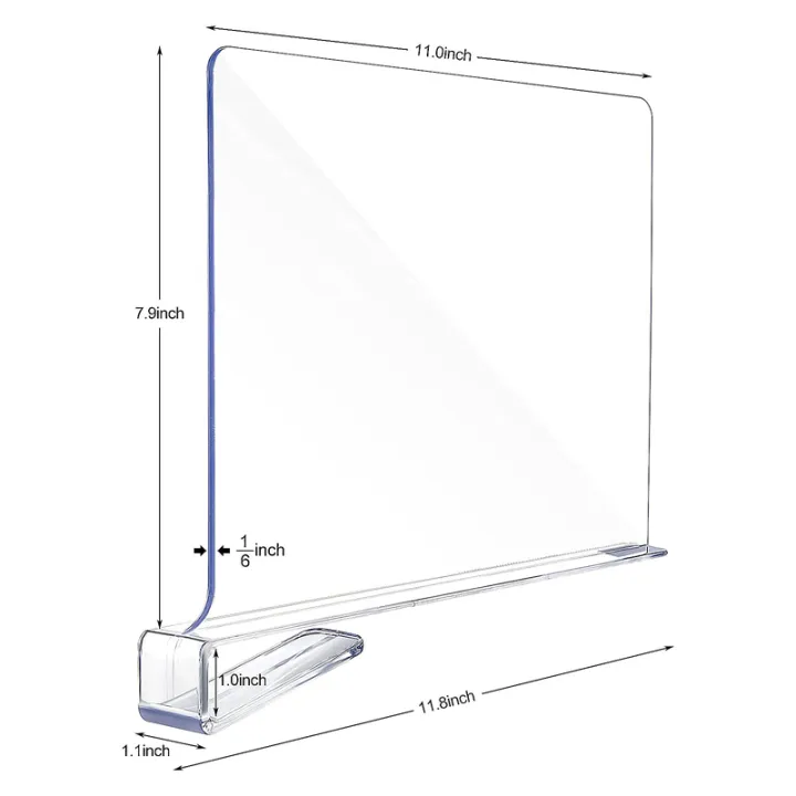 Closet Shelf Divider Shelf Divider 2 Pack Clear Acrylic Divider