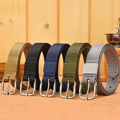 Canvas pin buckle belt outdoor sports contracted military training decorative street belt men and women of extended belts ☒❀✥
