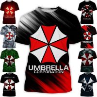 2023 NEW2023 Resident Evil Umbrella Corporation 3D พิมพ์เสื้อยืดสนุก Hip Hop ผู้ชายและผู้หญิง Casual แฟชั่นแขนสั้นคอกลมเสื้อยืดผู้ชาย Cool กีฬาเสื้อขนาดใหญ่ XS-5XL