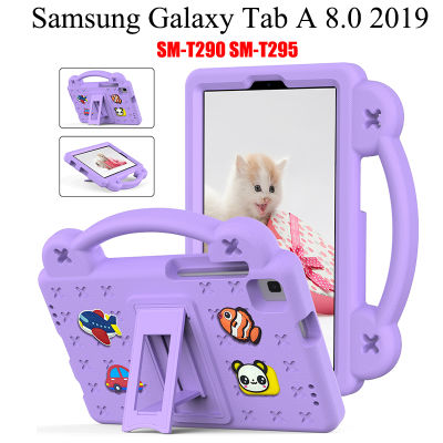 กรณีเด็กสำหรับ Samsung Galaxy Tab A 8.0 2019 SM-T290 SM-T295 EVA กันกระแทกแท็บเล็ตการ์ตูน DIY อุปกรณ์เสริม,น้ำหนักเบากันกระแทกซิลิโคนขาตั้งเด็ก Friendly Case
