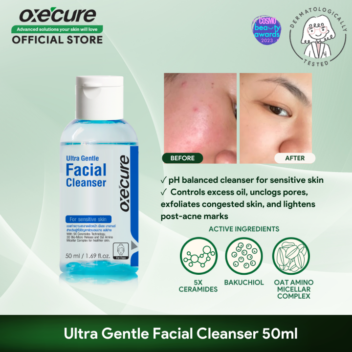 OXECURE Ultra Gentle Facial Cleanser with 5X Ceramides 50ml