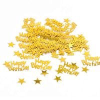 15g Gold Happy Birthay Confetti Happy Birthday Party Decoration Baby Shower Wedding Engagement Party Table Scatters Decorations Banners Streamers Conf