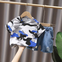 1-5year Toddler Summer Cotton Children Baby Boys Girls Clothes Camouflage Cotton T Shirts Shorts 2PcsSets Kid Outfits Clothing