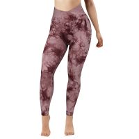 【CC】■㍿☌  WomenS Marbling Tie-Dye Pants Scrunch Butt Hip Lifting Tight Workout Cycling Seamless