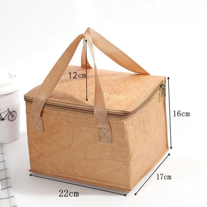 kraft-paper-collapsible-cold-retention-food-cooler-bag-bento-bag-picnic-hiking-thermal-insulated-bag-lunch-bag