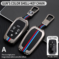 Key Fob Cover Case, Keychain, Metal Shell Cover Compatible for Toyota Prius Camry Corolla C-HR CHR RAV4 Prado Izoa Levin Avalon 2018 2019 2020