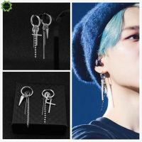 1PCS BTS Bangtan Boys Jiminยูนิเซ็กซ์โลหะเรขาคณิตพู่จี้Eearringสตั๊ดหูเครื่องประดับ