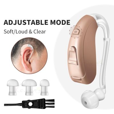 ZZOOI BTE Digital Hearing Aids Wireless Sound Amplifier For Elderly Adjustable High Power Deafness Headphones Moderate to Severe Loss