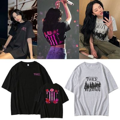 Korean Fashion T Shirt K Pop Kpop K-pop T-shirt TWICE 4TH WORLD TOUR Ⅲ Kawaii Women Tshirt Streetwear Tee Shirts Tops Plus Size
