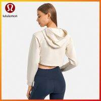 Lululemon ใหม่เสื้อท็อปแขนยาวมีฮู้ดสําหรับผู้หญิงใส่เล่นโยคะกีฬา Dh016