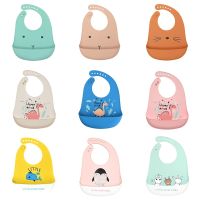 Hot Selling Waterproof Soft Baby Kids Silicone Bibs Cute Cartoon Printed Adjustable Children Girl Boy Lh Feeding Stuff Bib