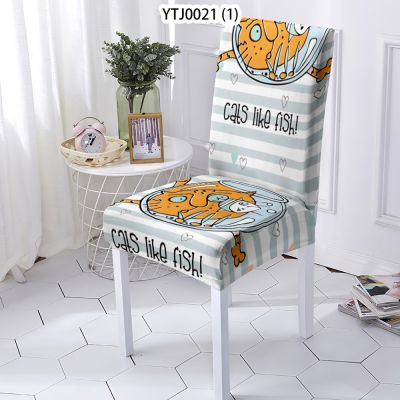 Animal Style Dining Room Chair Cover Stretch Chair Cover Covers For Kitchen Chairs Cat Pattern Home Modern Dining Chairs Covers