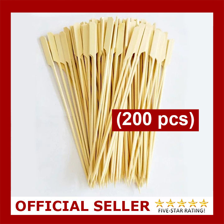 [ZOREIL] BBQ stick Barbecue Bamboo Sticks Skewers 15 cm 200 pcs pack