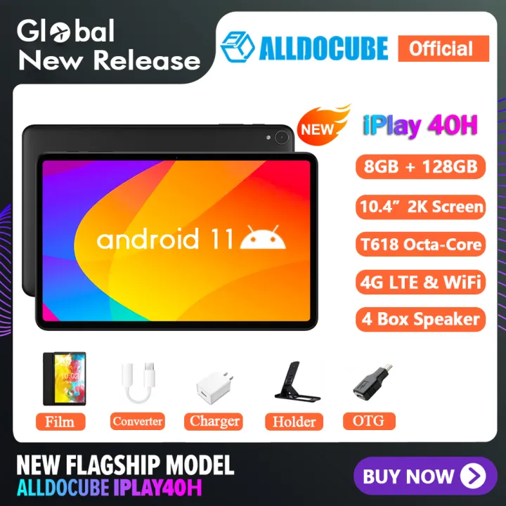 Alldocube iPlay 40H แท็บเล็ต จอ10.4นิ้ว Android11 8GB RAM 128GB ROM ใส่ซิมได้ รองรับ4G แบต6200mAh (ฟรี เคสหนัง)