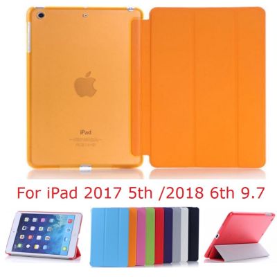 【DT】 hot  Slim Coque for iPad 2018 2017 9.7 iPad 5 6th Case Flip A1822 A1893 Stand Transparent PVC Stand Funda for iPad 2018 9.7 Cover
