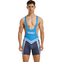 TAUWELL ผู้ชายออกกำลังกายบอดี้สูทมวยปล้ำ Singlet ผู้ชายเพาะกายหนึ่งตัวถัง J Umpsuit ชิ้นเดียวเสื้อกั๊ก S Hapers