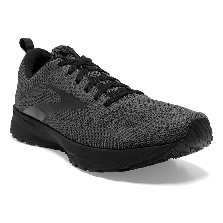 BROOKS REVEL 5 MENS BLACK GREY WHITE