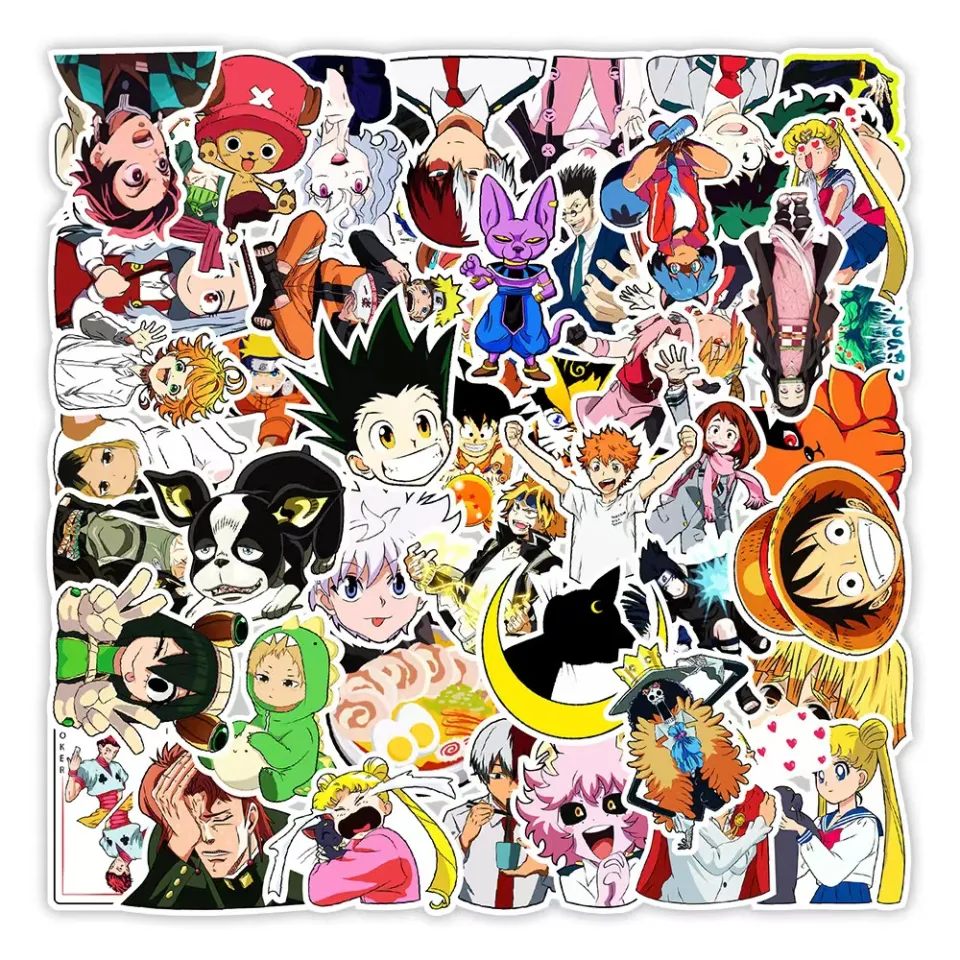 Mixed Anime Adesivos para Crianças, Preto e Branco, Naruto, Demon Slayer,  DIY Decalques, Bagagem, Laptop, Telefone, Legal, Desenhos Animados, 10, 30,  50Pcs - AliExpress