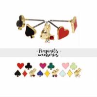 ✈ พร้อมส่ง : ต่างหูเซ็ตไพ่โป๊กเกอร์  Poker Stud Earring Set.