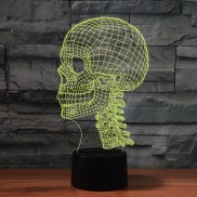Đèn 3D Hộp Sọ Nhiều Màu Acrylic Touch Đèn Ngủ Ảo Ảnh Led Điều Khiển Từ Xa