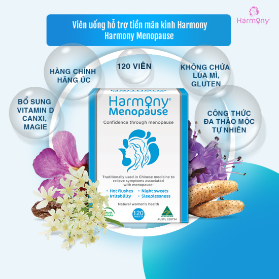 Viên uống hỗ trợ tiền mãn kinh harmony 120 viên harmony menopause 120 - ảnh sản phẩm 1
