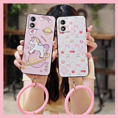 Cartoon trend Phone Case For MOTO E13 advanced cute soft shell hang wrist ring youth solid color cartoon Back Cover