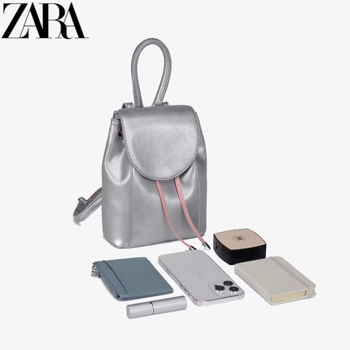 zarapathแสดง2023คาวบอยเป้สะพายไหล่สินค้าใหม่กระเป๋าถือดีไซน์แบบย้อนยุคกระเป๋าเป้สะพายหลังสีเงินแบบผง