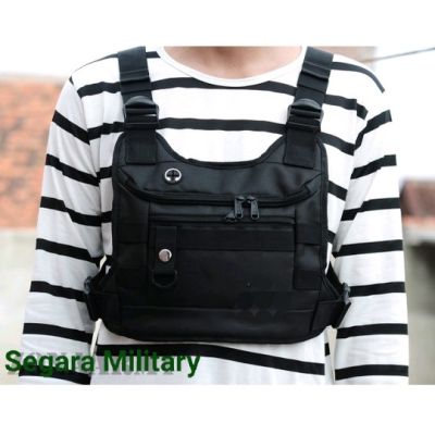 【Candy style】 Army TACTICAL BLACK NEISDA CHEST BAG // CHEST BAG RIG SIMPLE MULTI Function BIKER MOTOR