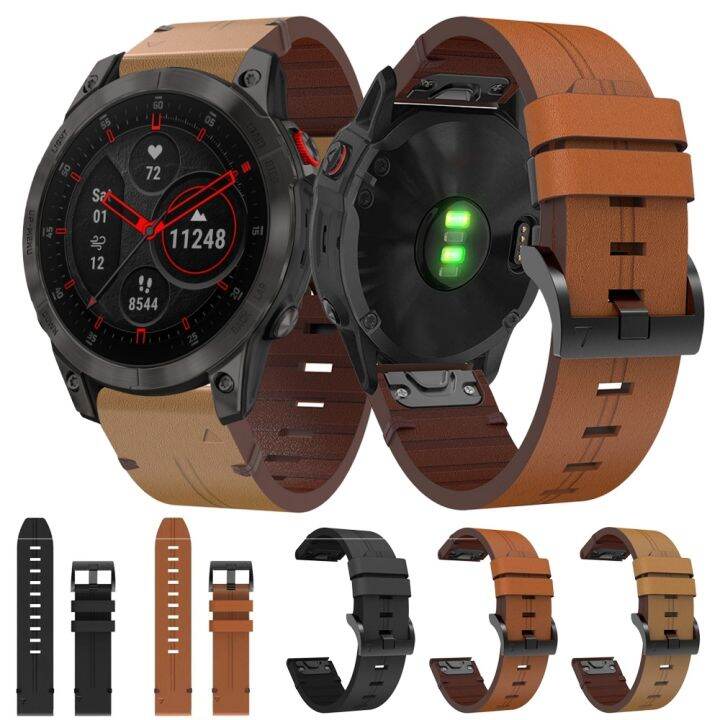 สำหรับสายนาฬิกาข้อมือหัวเข็มขัดเหล็กหนัง-garmin-epix-gen-2-22มม-สีดำ