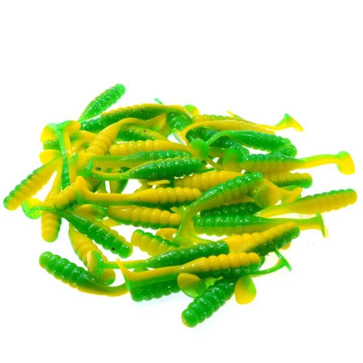 hot-fishing-screw-t-tail-grub-15-pieces-color-soft-bait-artificial-worm-lures-5cm-1-5g