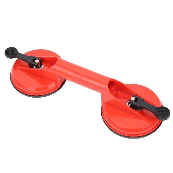 Double Suction Cup Red Plastic DoubleHead Glass Puller Tile Floor