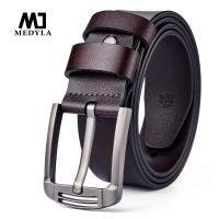 MEDYLA Mens Belt Cow Leather Luxury Strap Male Belts for Men New Fashion Classice Vintage Pin Buckle Leather Belt