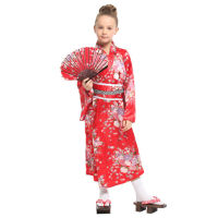 คอสตูมคอสเพลย์แฟนซีประจำชาติญี่ปุ่นกิโมโนเด็กหญิง Gorgeous girl kimono fancy kids costume มีชุดครบเซ็ทตามภาพ ใช้งานแฟนซีปาร์ตี้งานโรงเรียนขนาด 110 - 140 cm