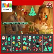 MMLUCK Hình Xăm Hoạt Hình 10 Cái bộ Hình Ông Già Noel Bông Tuyết Phát Sáng