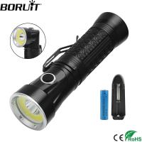 BORUiT T6 COB ไฟฉาย LED พับได้ 90° โหมดไฟหมุนฉุกเฉิน ท้ายแม่เหล็ก แบตเตอรี่ 18650