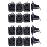 40Pcs Black XLR 3Pin Female Jack Panel Mount Chassis PCB Socket Connector