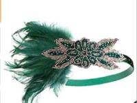 1920 S ที่คาดผมเสื้อผ้า Props ชาร์ลสตันเครื่องประดับคอสตูมเปลือย Flapper Headpiece Great Gatsby ขนนกลูกปัดโซ่คาดผม