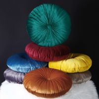 【CW】✖  35x35cm Round Pouf Cushion Pumpkin Pleated Floor Soft Throw Room Couch Sofa