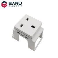 ✙✔℗ 1pc DIY British UK Standard Card Din Rail Mount Power Socket 13A 250V English-Scale Digital Irregular White Modular Socket Model