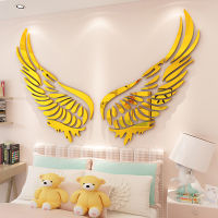 Wings creative bedroom layout ins acrylic wall stickers 3d self-adhesive living room stickers Bedside wall decoration paint