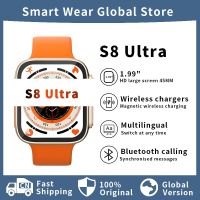 สมาร์ทวอตช์บลูทูธ S8 Smartwatch Olahraga สำหรับทั้งหญิงและชายขนาด45มม. ชุดโทรชาร์จไร้สาย8สำหรับ Android และ IOS