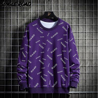 Single Road Mens Crewneck Sweatshirt Men 2021 Full Print Sweatshirts Japanese Streetwear Harajuku Oversized Purple Hoodie Men