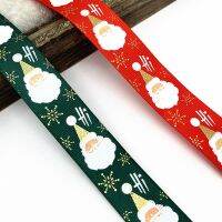 【cw】 5 Yards 25mm ChristmasPrintedClaus GrosgrainforWrapping Wedding Decoration Hair Bows Ro