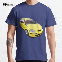 Yellow Civic Ek Prefacelift Civicej Ek3 Ek4 Ej9 Vti Sir Bseries Dseries Jdm Classic Tshirt Cotton Tee Shirt